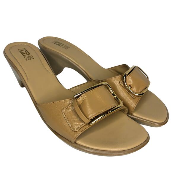 Andrew Stevens Tan Slide Sandals - Size 10 - Women - Picture 3 of 12